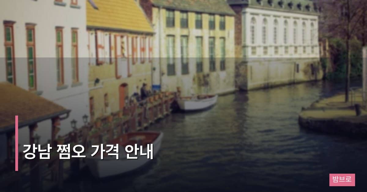 강남 쩜오 가격 안내, 2026년 최신 시세와 패키지 구성 총정리