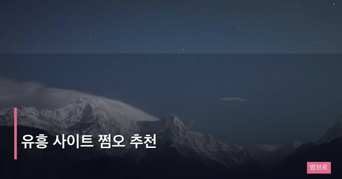 유흥 사이트 쩜오 추천, 강남 일대 쩜오 업소 고르는 현실 가이드