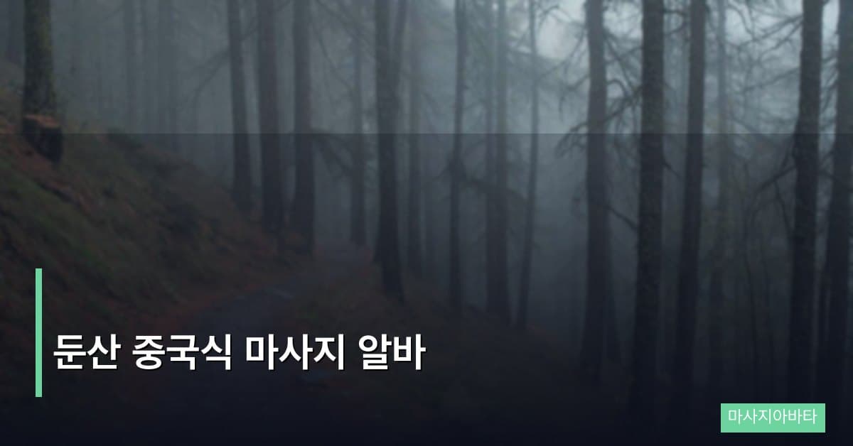 둔산 중국식 마사지 알바, 대전 구인 현장 완전 분석
