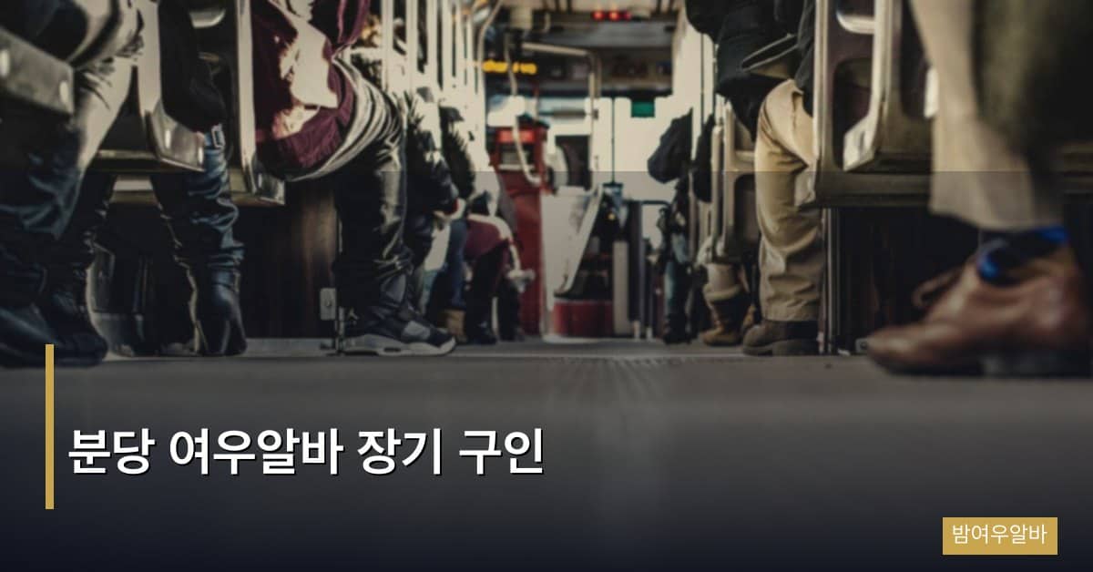 분당 여우알바 장기 구인