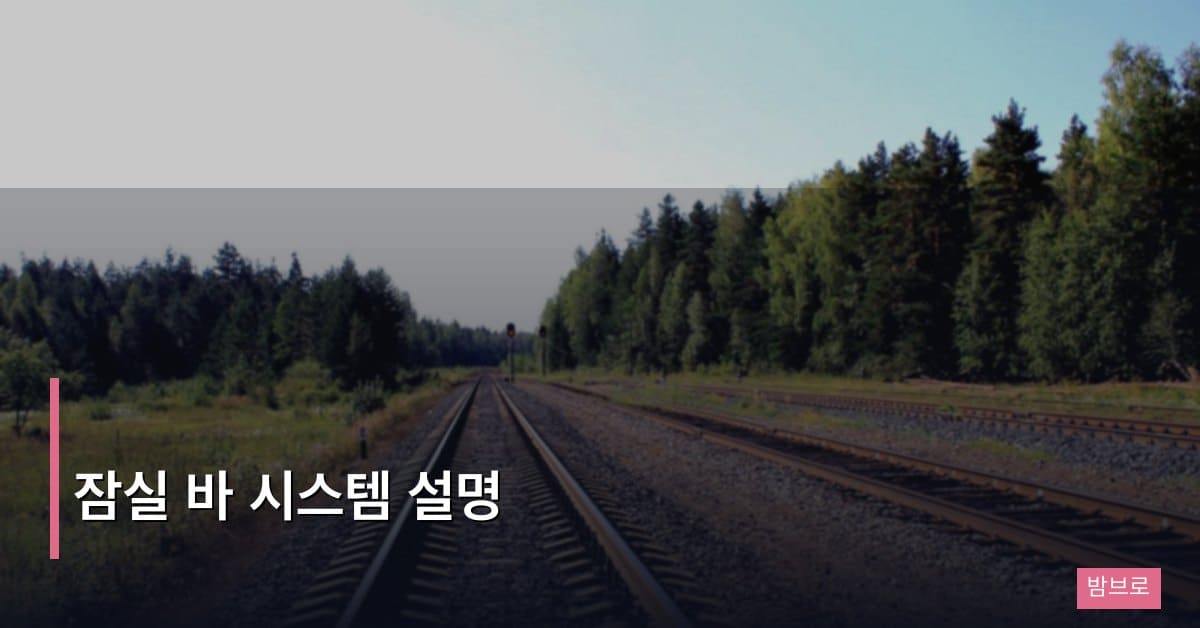 잠실 바 시스템 설명