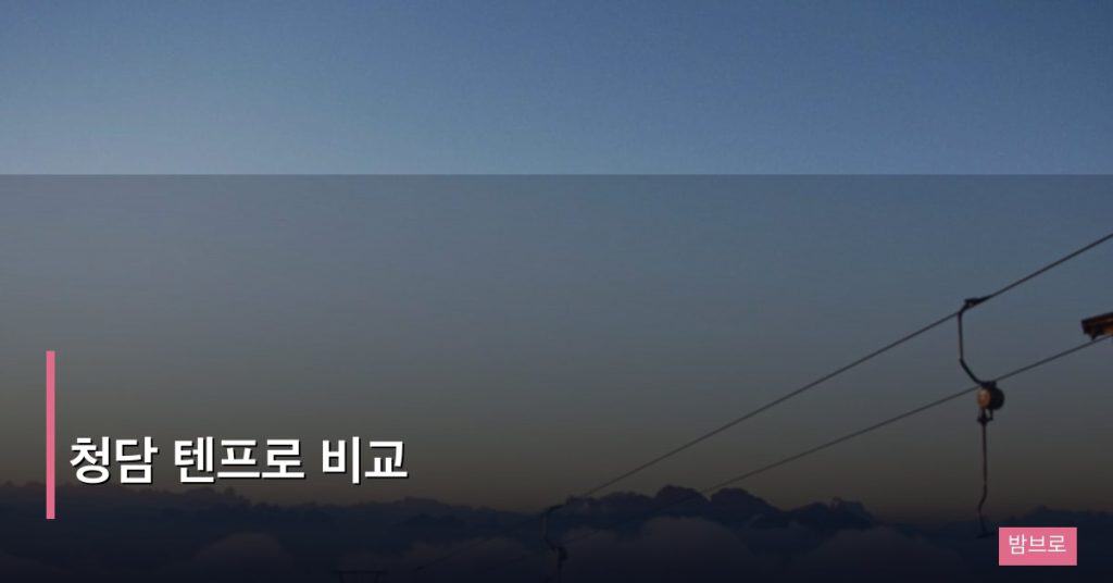 청담 텐프로 비교