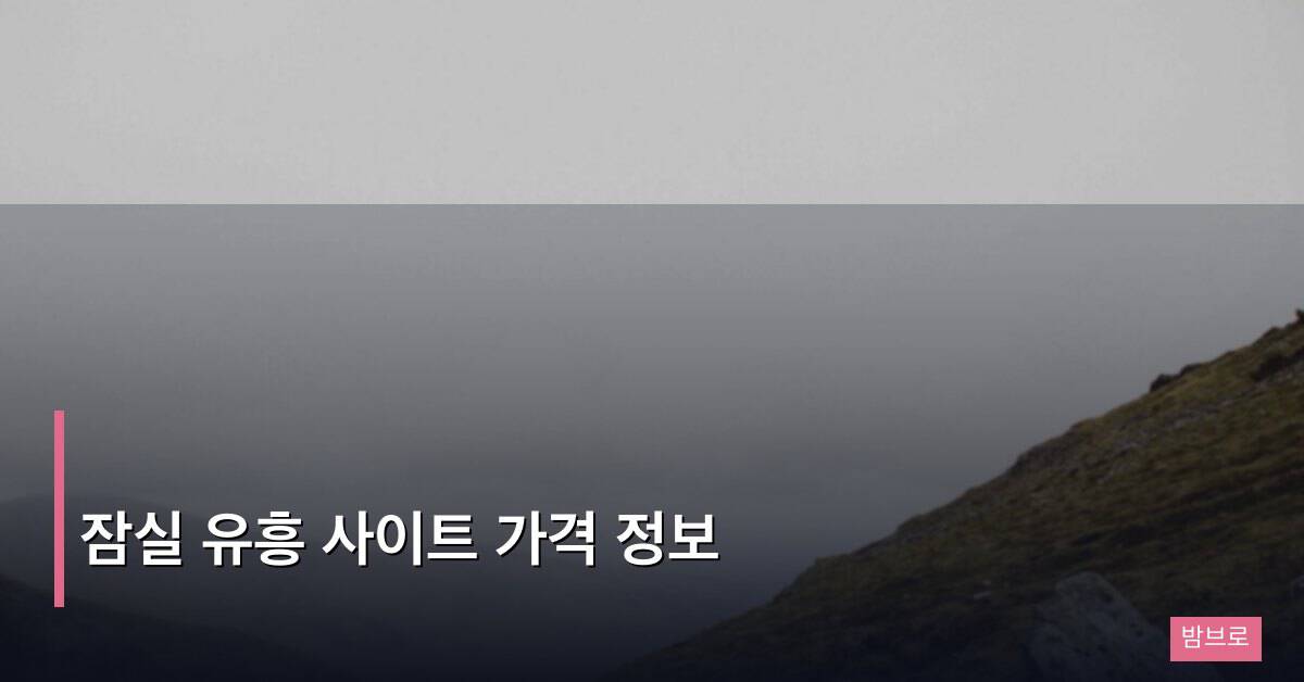 잠실 유흥 사이트 가격 정보