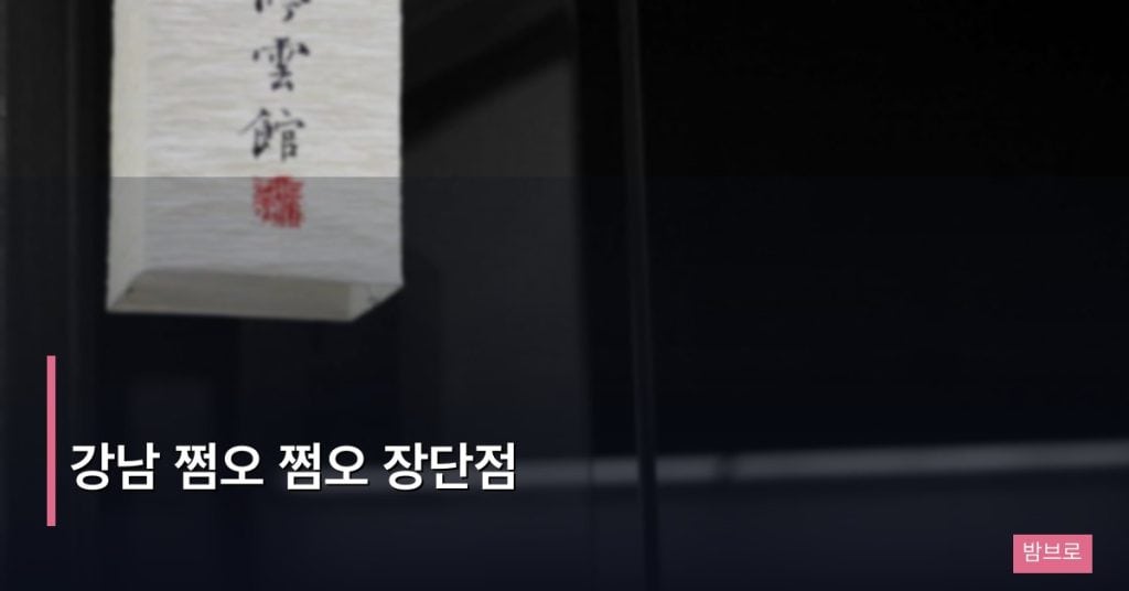 강남 쩜오 쩜오 장단점