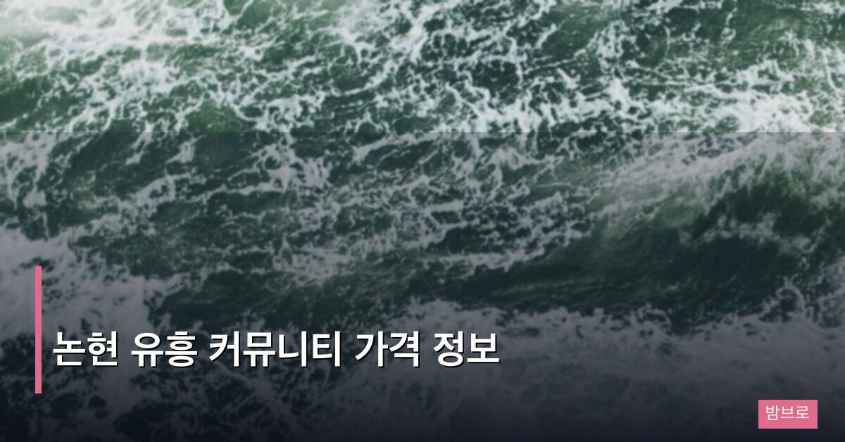 논현 유흥 커뮤니티 가격 정보