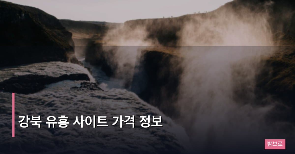 강북 유흥 사이트 가격 정보