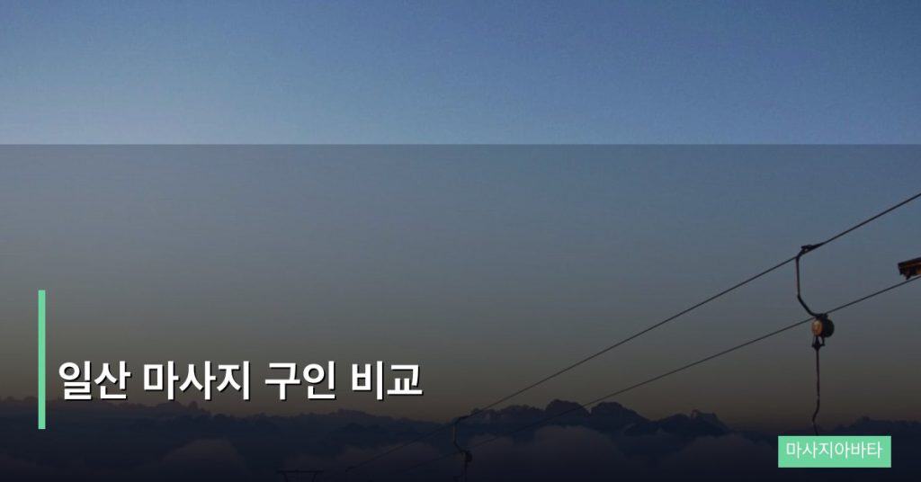 일산 마사지 구인 비교