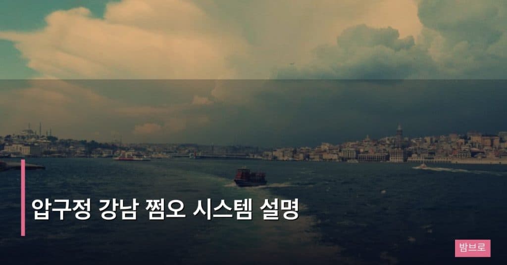 압구정 강남 쩜오 시스템 설명